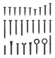 various screws silhouettes set vector image vector image