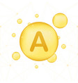 vitamin a gold shining icon ascorbic acid stock vector image