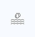 wavy ocean water line icon sea drops vector image vector image