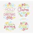 christmas elements color vector image