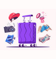 travel icons cartoon set vector image