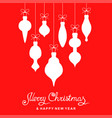 christmas card with hanging decorations vector image