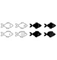 fish icons set vector image vector image