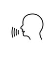speak voice icon person talk speech wave vector image vector image