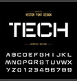 tech font and alphabet technology design vector image