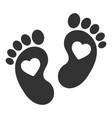 imprint of footprints a child with heart vector image
