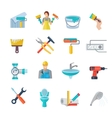 home repair icons flat set vector image vector image