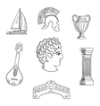 italian culture history and travel icons vector image