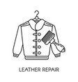 leather repair clothes service in shop colorless vector image
