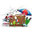 old suitcase for travel 04 vector image