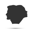 profile male and female head are joined vector image