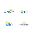 sun with water wave icon vector image