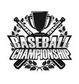 baseball championship monochrome vector image
