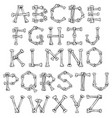 bone font alphabet letters vector image vector image
