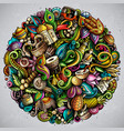 india hand drawn doodles round vector image vector image