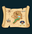 old treasure map for pirate adventures island vector image