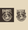 beer vintage monochrome round label vector image vector image