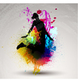 girl jumping over ink splash vector image vector image