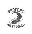 surfing logo ride the wave surf rider vector image