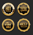 gold and brown sale premium quality badges vector image vector image