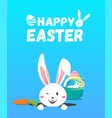 happy easter day with white rabbit vector image