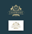 luxury logo monogram crest template design vector image vector image