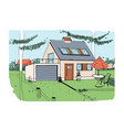country house exterior sketch of cottage home vector image