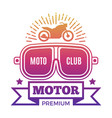 premium motor club label design vector image