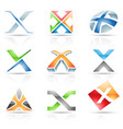 abstract glossy icons based on the letter x vector image vector image