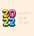 happy new year 2022 cute greeting card vector image vector image
