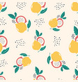seamless pattern with fresh fruits and abstract vector image
