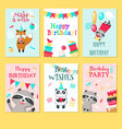 happy birthday card template set vector image vector image