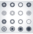 black camera shutter icon set vector image