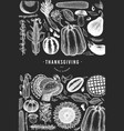 happy thanksgiving day banner hand drawn on chalk vector image