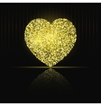 heart on black background gold glitter vector image