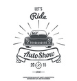lets ride retro car auto show vector image