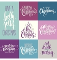 merry christmas lettering design set vector image vector image