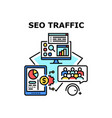 seo traffic concept color vector image vector image