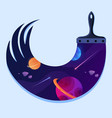 brush draws universe vector image