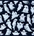 halloween holiday cartoon ghost seamless pattern vector image vector image