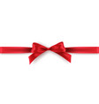red bow and ribbon on white background realistic vector image
