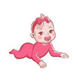 baby girl cute infant with pacifier happy vector image