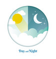 day and night layout sun moon stars clouds vector image