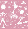 halloween seamless pattern for girls young witch vector image vector image
