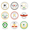 billiard design elements and badges set vector image