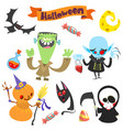 cartoon set halloween symbol vector image