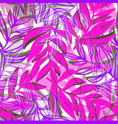 Tropical leaves green seamless pink background Vector Image