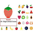 fruits icon set vector image vector image