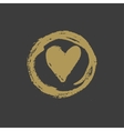 hand drawn gold ink heart stamp vector image vector image