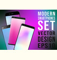 modern smartphones with colorful gradient vector image